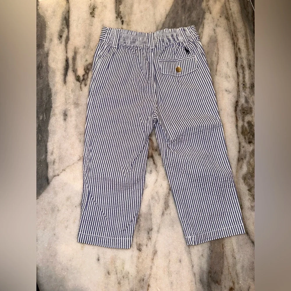 Ralph Lauren Baby‎ Size 18 Mths Seersucker Striped Blue & White Pants